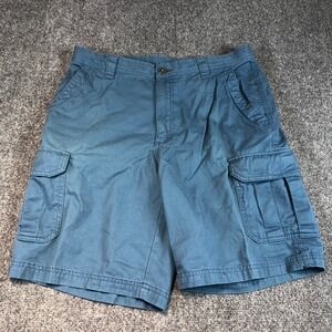 Columbia Mens Blue Cargo Shorts Omni Shade Sun Protection Size 34x10